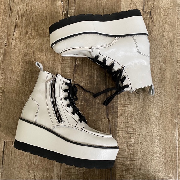 white platform boots size 7